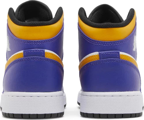 Nike Grade School Womens Air Jordan 1 Mid Sneakers - 'Lakers' 2022