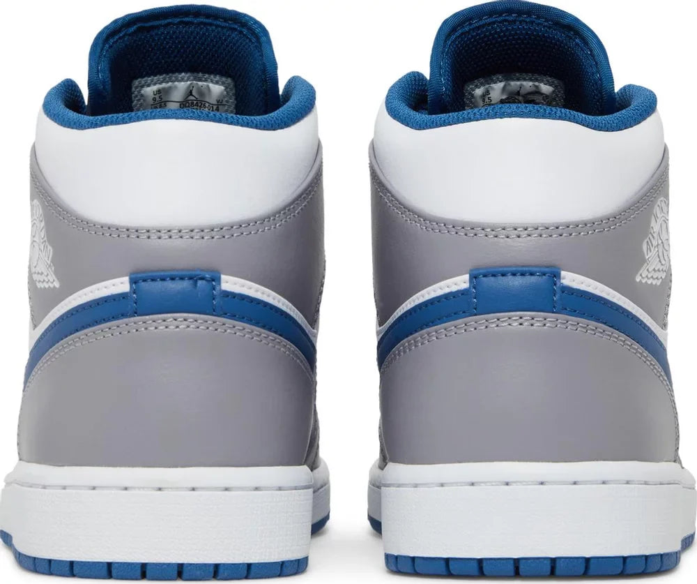 Nike Mens Air Jordan 1 Mid Sneakers - 'Cement True Blue'