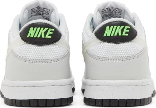Nike Grade School Womens Dunk Low Sneakers - 'Glitch Swoosh White Grey'
