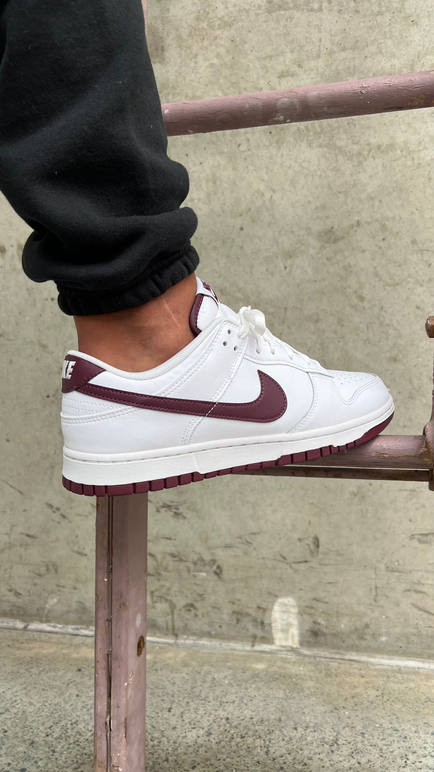 Nike Mens Dunk Low Sneakers - 'White Night Maroon'