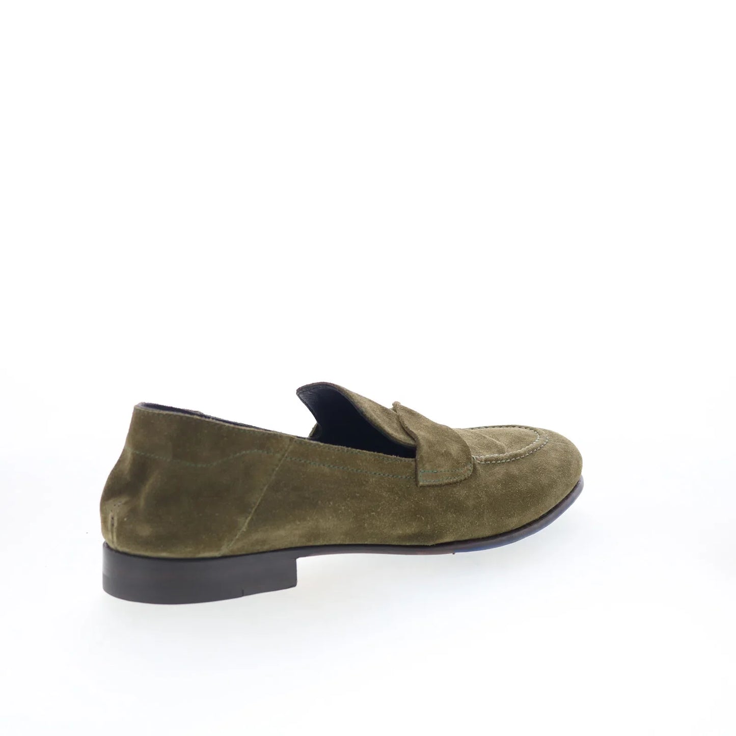 Di Bianco Loreto Mens Green Suede Slip On Loafers & Slip Ons Penny Shoes