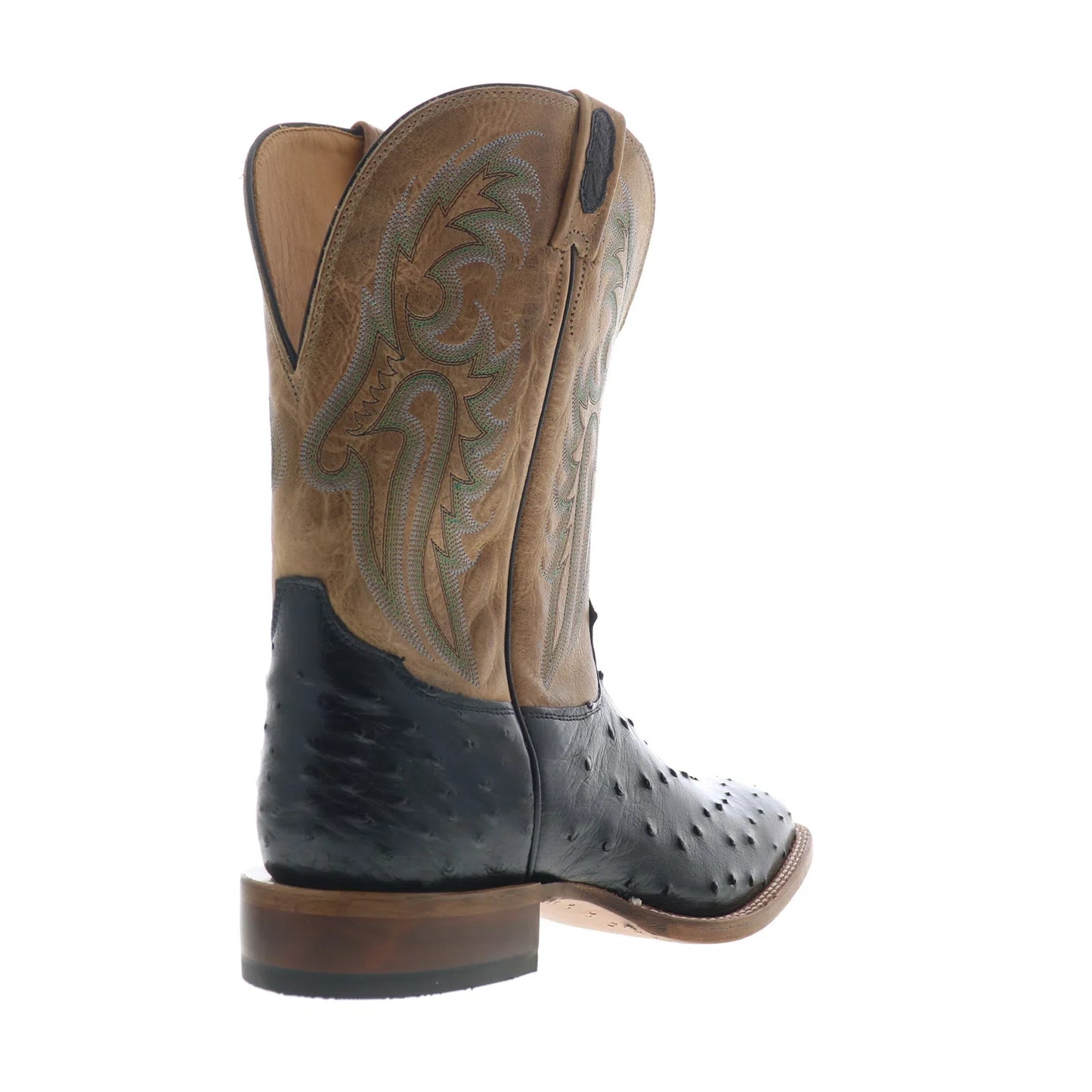 Tony Lama Castillo Full Quill Ostrich Made In USA Mens Black Western Boots