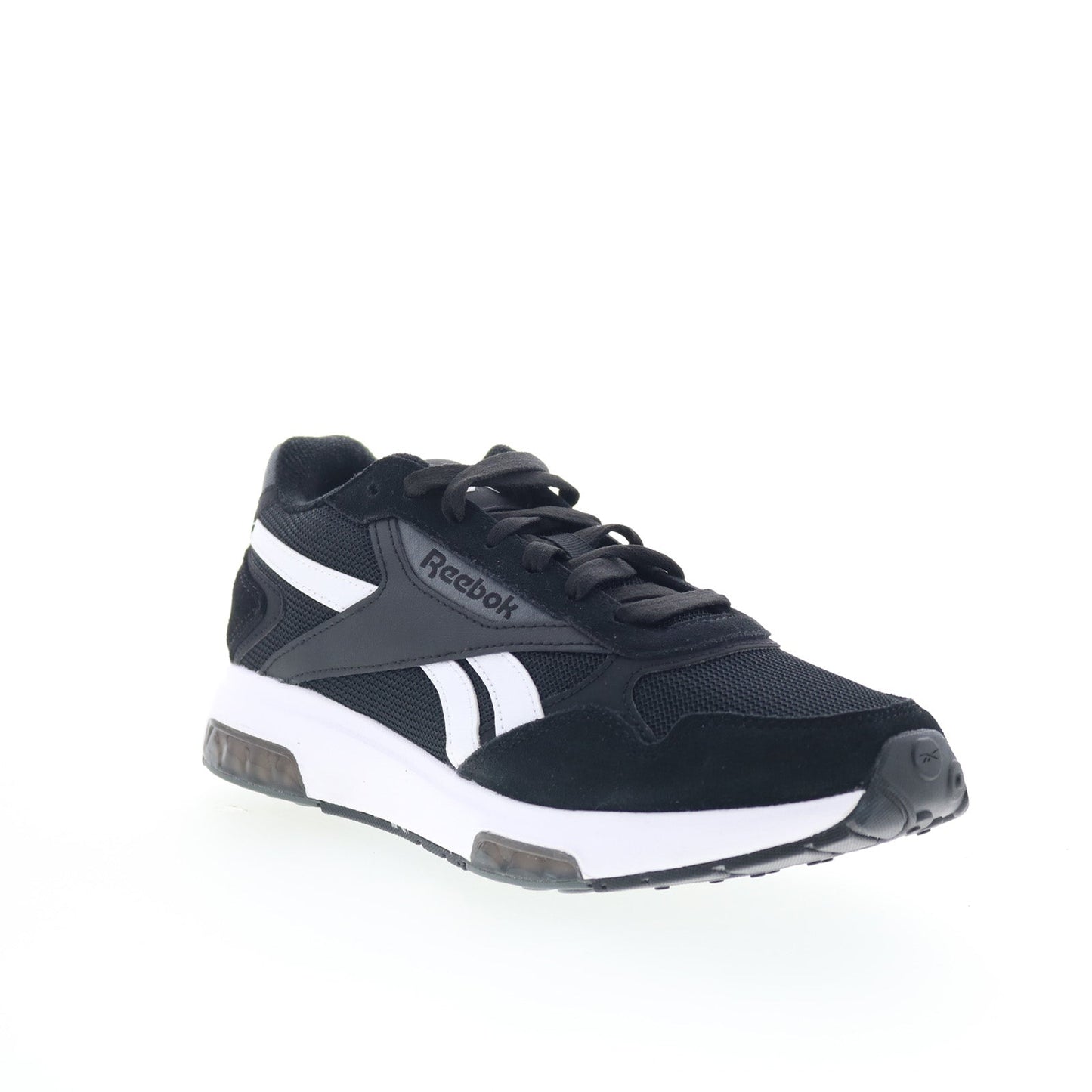 Reebok Glide DMX Womens Black Suede Lace Up Lifestyle Sneakers Shoes