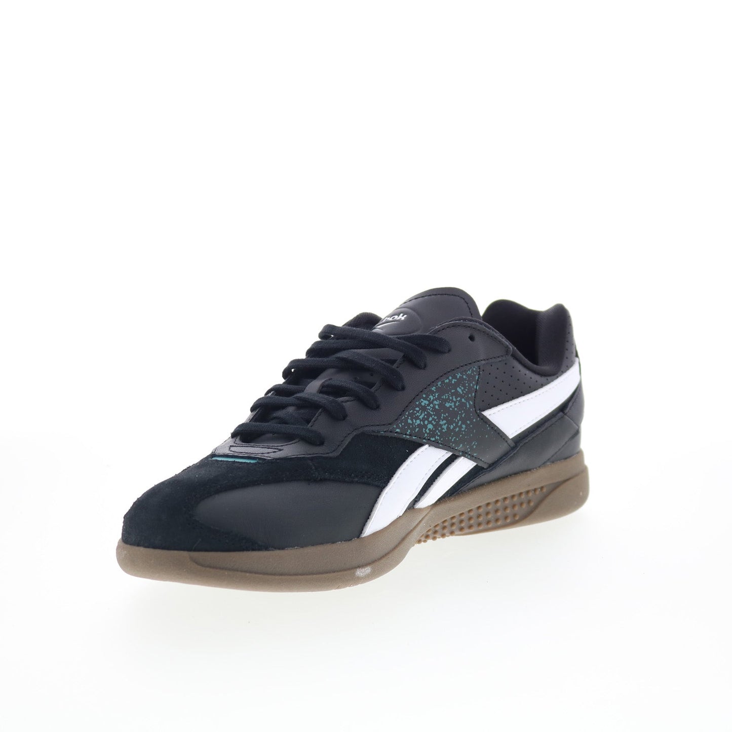 Reebok Hammer Street Mens Black Leather Lace Up Lifestyle Sneakers Shoes