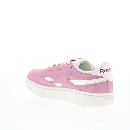 Reebok Club C Double Revenge Womens Pink Suede Lifestyle Sneakers Shoes