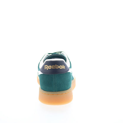Reebok Club C Grounds UK Mens Green Suede Lace Up Lifestyle Sneakers Shoes