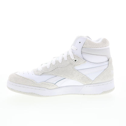 Reebok BB 4000 II Mid Mens White Suede Lace Up Lifestyle Sneakers Shoes