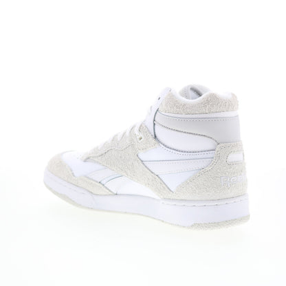 Reebok BB 4000 II Mid Mens White Suede Lace Up Lifestyle Sneakers Shoes