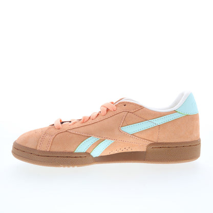 Reebok Club C Grounds UK Womens Brown Suede Lifestyle Sneakers Shoes