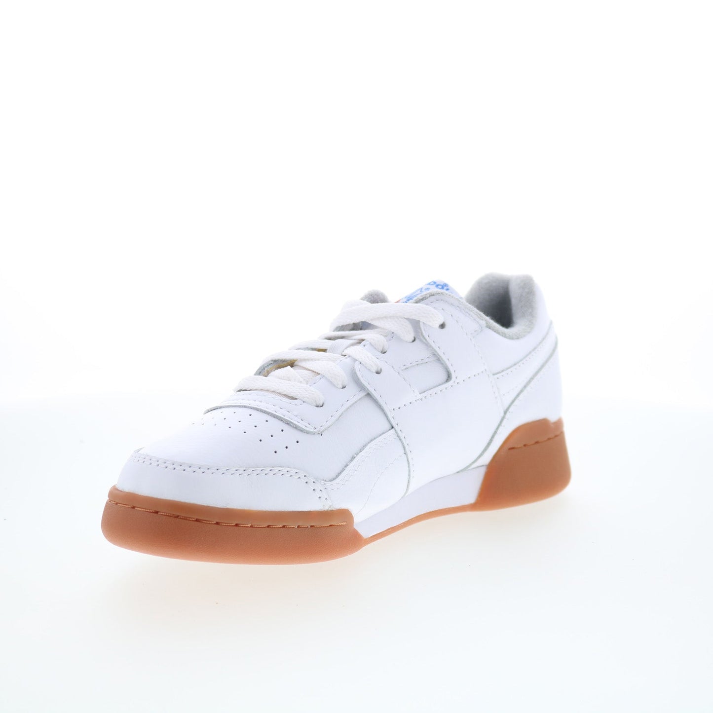 Reebok Workout Plus Mens White Leather Lace Up Lifestyle Sneakers Shoes