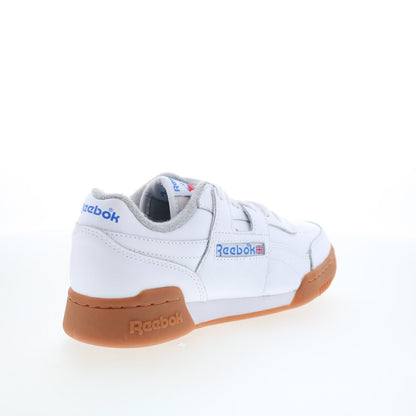 Reebok Workout Plus Mens White Leather Lace Up Lifestyle Sneakers Shoes