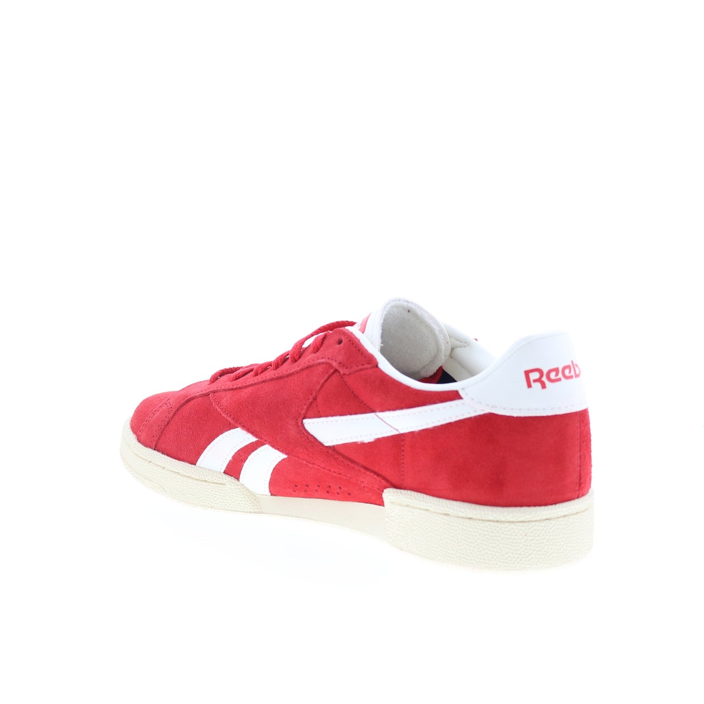 Reebok Club C Grounds UK Mens Red Suede Lace Up Lifestyle Sneakers Shoes