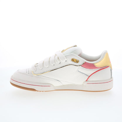 Reebok Club C Bulc CLN Womens Beige Leather Lace Up Lifestyle Sneakers Shoes