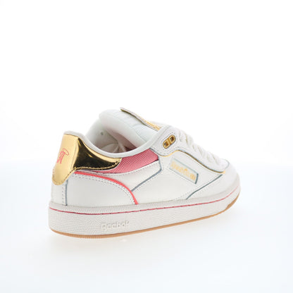 Reebok Club C Bulc CLN Womens Beige Leather Lace Up Lifestyle Sneakers Shoes