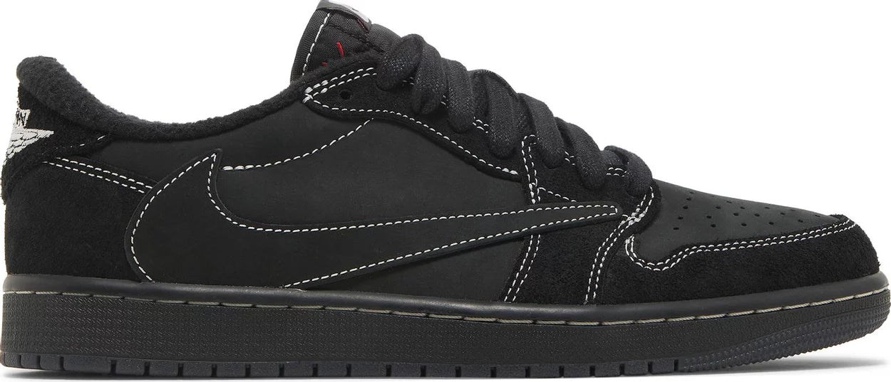 Nike Mens Travis Scott x Air Jordan 1 Low OG SP Sneakers - 'Black Phantom'