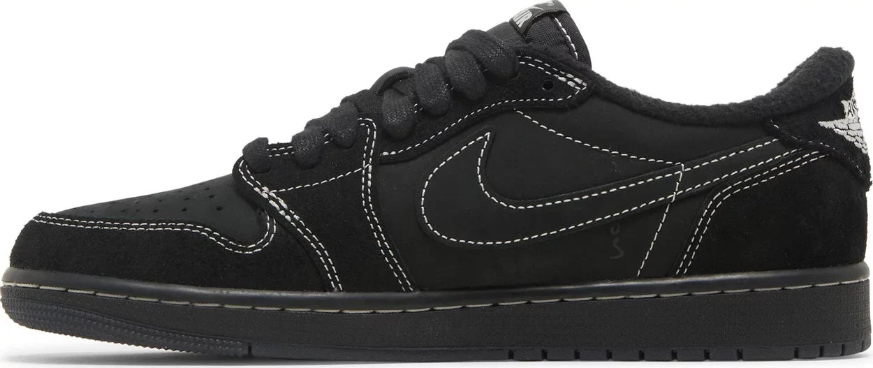 Nike Mens Travis Scott x Air Jordan 1 Low OG SP Sneakers - 'Black Phantom'
