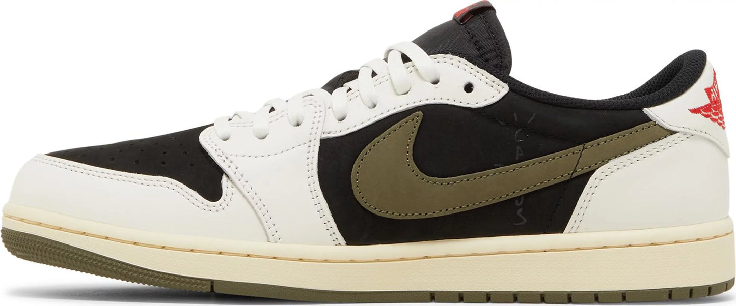 Nike Womens Travis Scott x Air Jordan 1 Retro Low OG Sneakers - 'Olive'