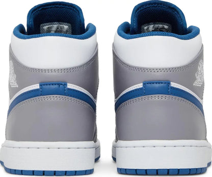 Nike Mens Air Jordan 1 Mid Sneakers - 'Cement True Blue'