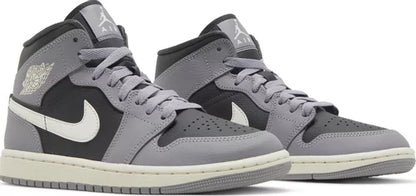 Nike Womens Air Jordan 1 Mid Sneakers - 'Cement Grey'