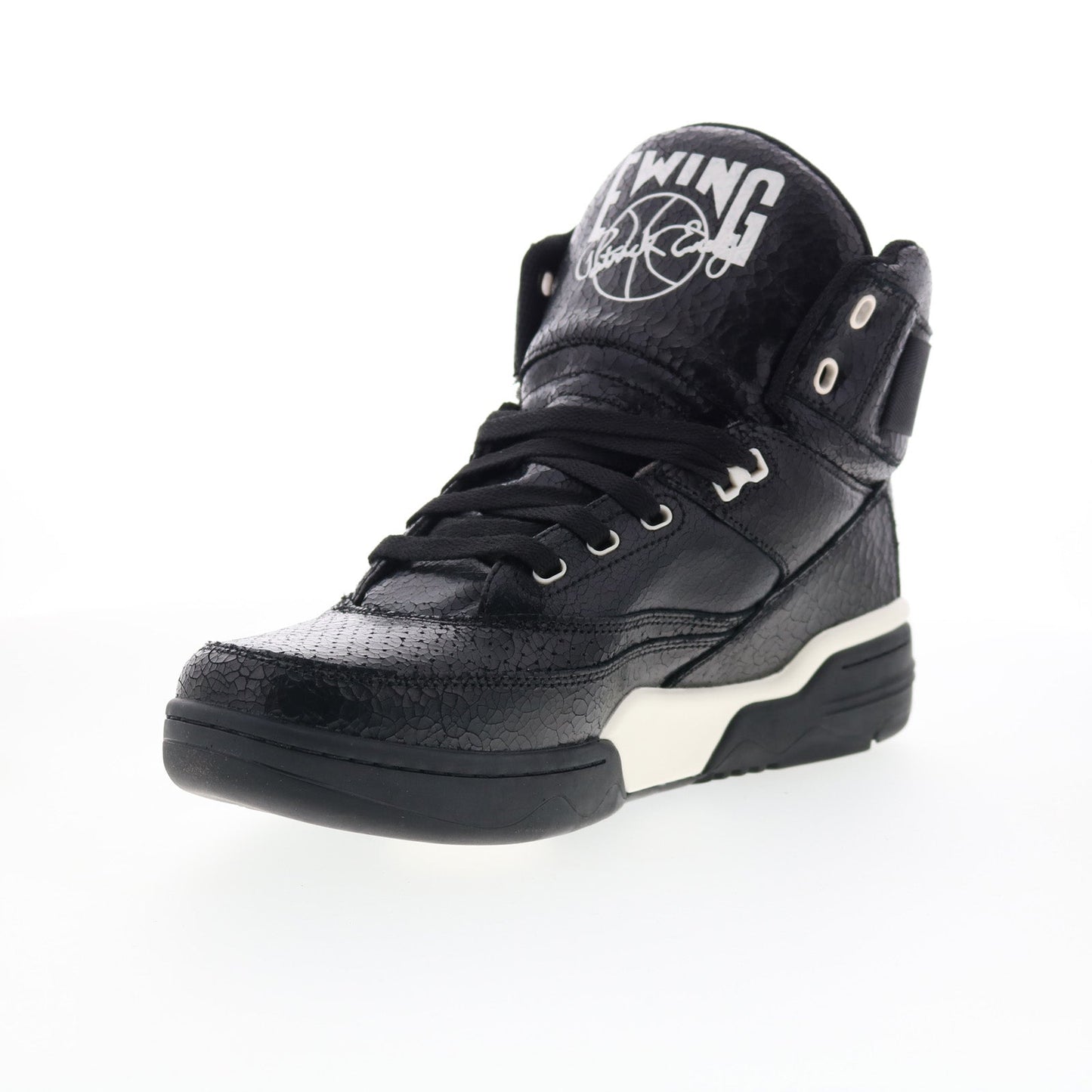 Ewing Athletics 33 HI Vintage Mens Black Leather Lifestyle Sneakers Shoes