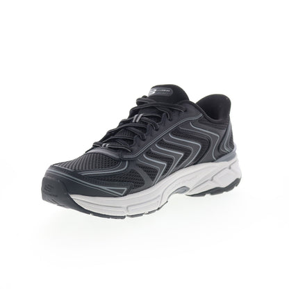 Skechers Slip-ins Stamina Sport Mens Black Leather Lifestyle Sneakers Shoes