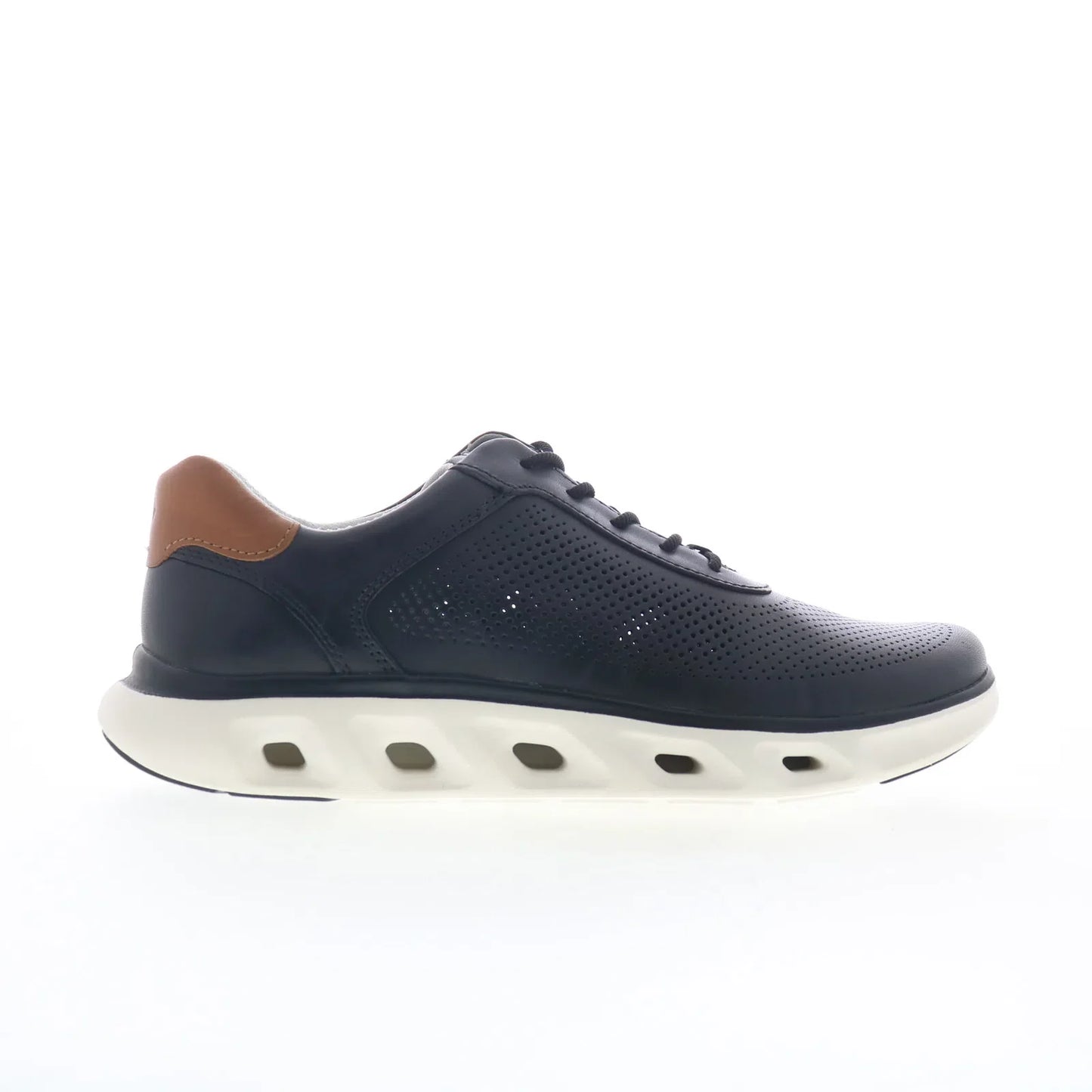 Johnston & Murphy 25-2975 Mens Black Leather Lifestyle Sneakers Shoes