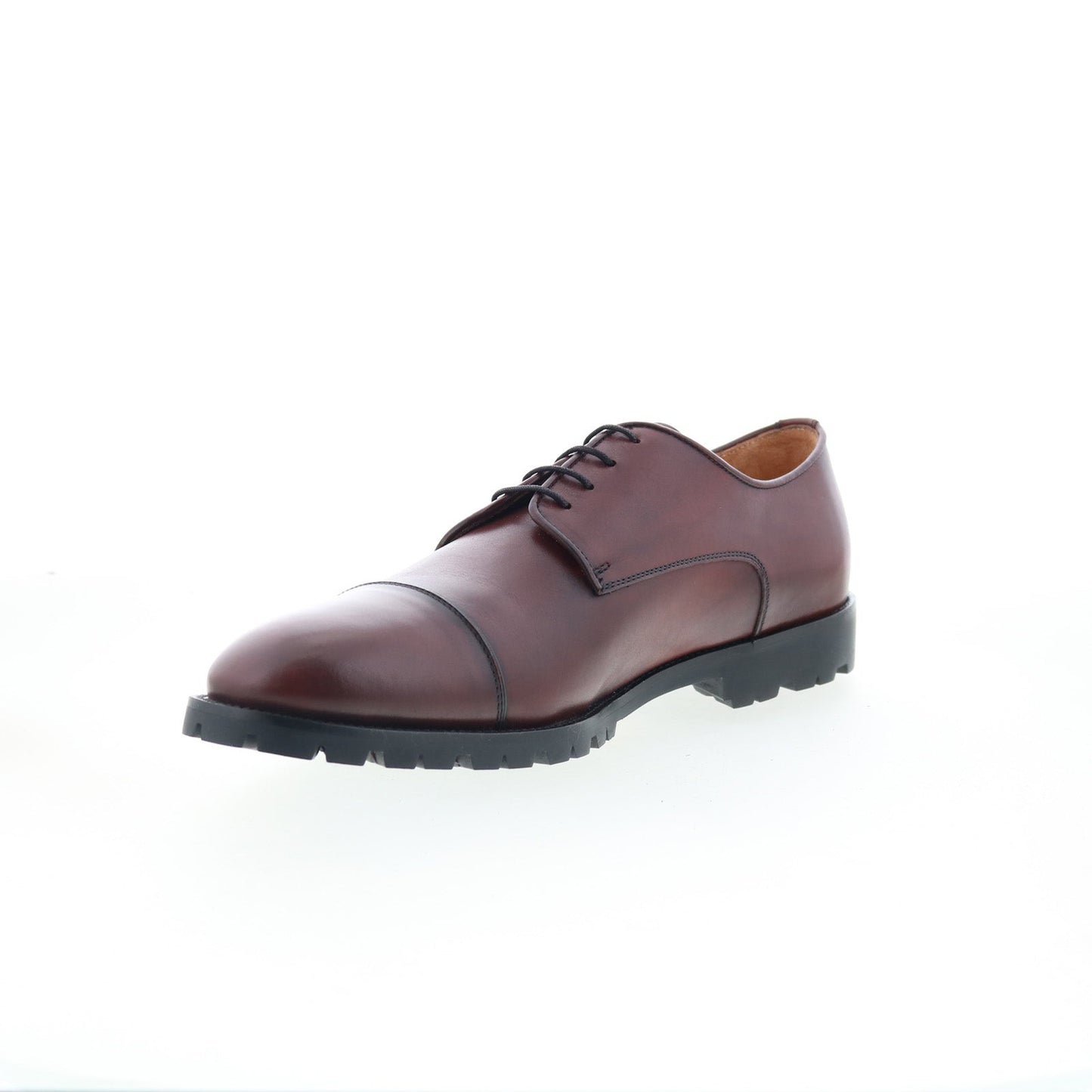 Zelli Italia James Italian Calfskin Mens Burgundy Oxfords Cap Toe Shoes