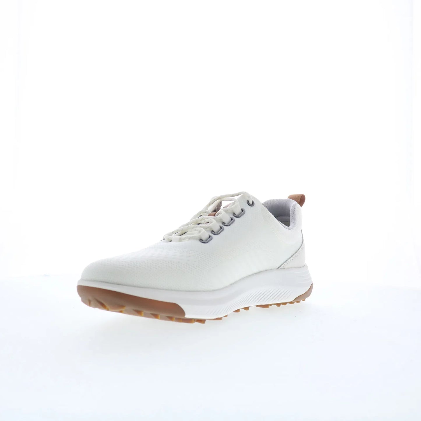 Johnston & Murphy 25-9668 Mens White Leather Lace Up Athletic Golf Shoes