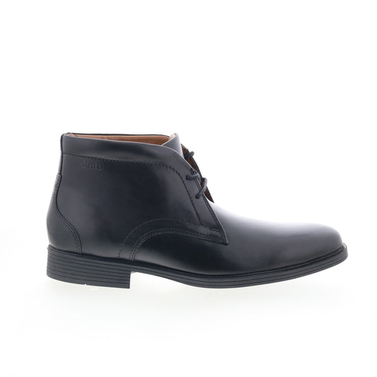 Clarks Whiddon Mid 26152914 Mens Black Leather Lace Up Chukkas Boots