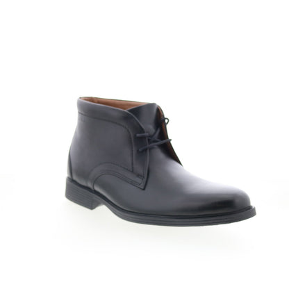 Clarks Whiddon Mid 26152914 Mens Black Leather Lace Up Chukkas Boots