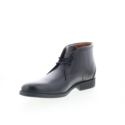 Clarks Whiddon Mid 26152914 Mens Black Wide Leather Lace Up Chukkas Boots