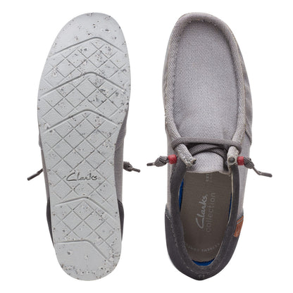 Clarks ShacreLite Moc Mens Gray Wide Oxfords & Lace Ups Casual Shoes