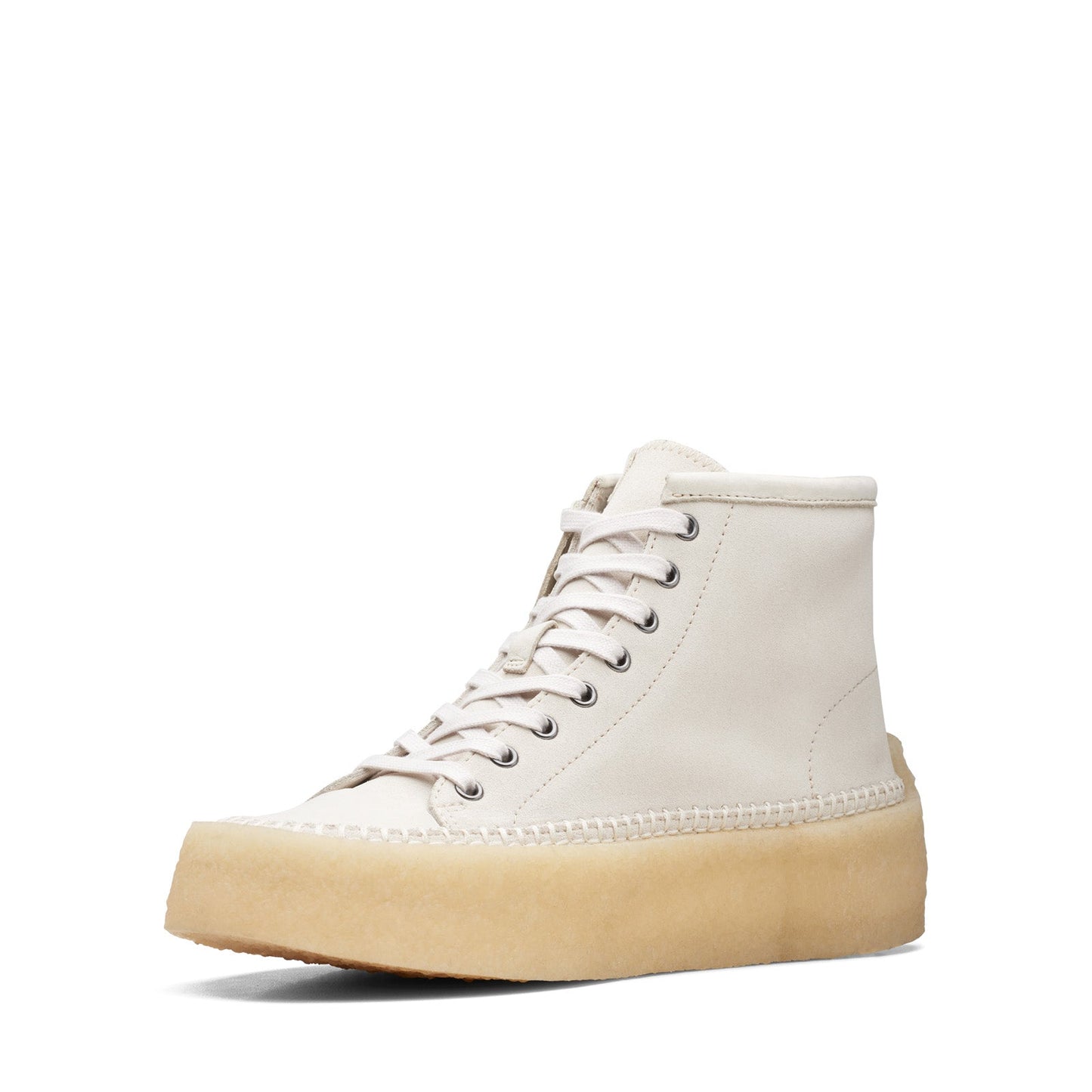 Clarks Caravan Mid 26167698 Mens White Suede Lifestyle Sneakers Shoes