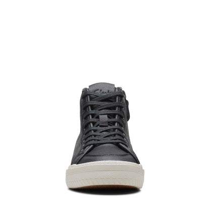 Clarks Roxby HI 26168328 Womens Black Leather Lifestyle Sneakers Shoes