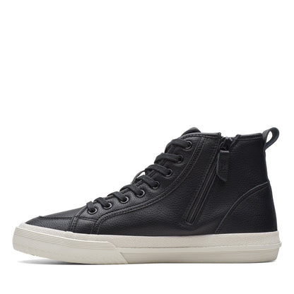 Clarks Roxby HI 26168328 Womens Black Leather Lifestyle Sneakers Shoes