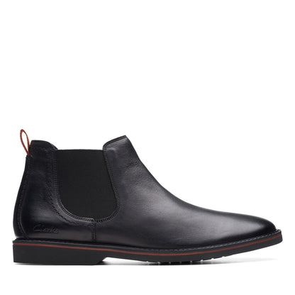 Clarks Atticus LT Top 26173417 Mens Black Leather Slip On Chelsea Boots
