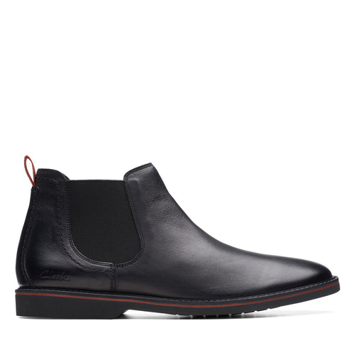 Clarks Atticus LT Top 26173417 Mens Black Leather Slip On Chelsea Boots