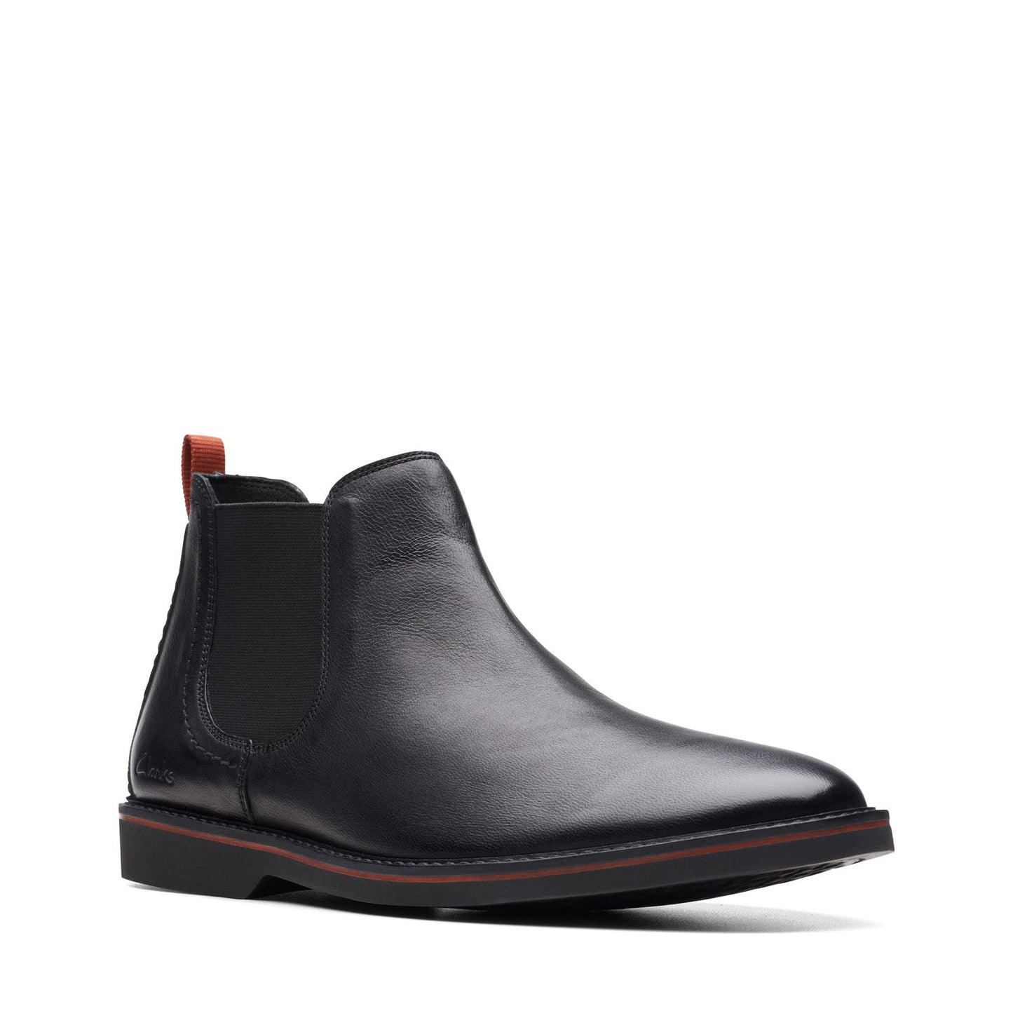 Clarks Atticus LT Top 26173417 Mens Black Leather Slip On Chelsea Boots