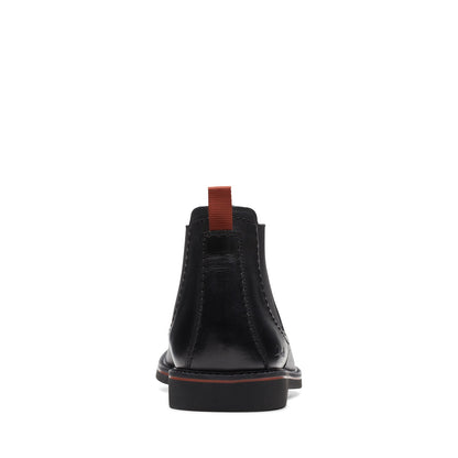 Clarks Atticus LT Top 26173417 Mens Black Leather Slip On Chelsea Boots
