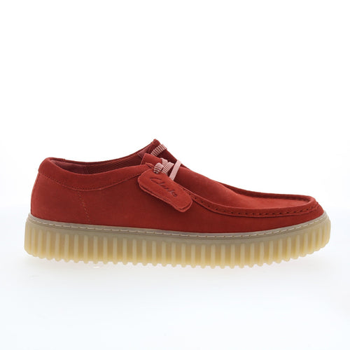 Clarks Torhill LO 26176218 Mens Red Suede Oxfords & Lace Ups Casual Shoes