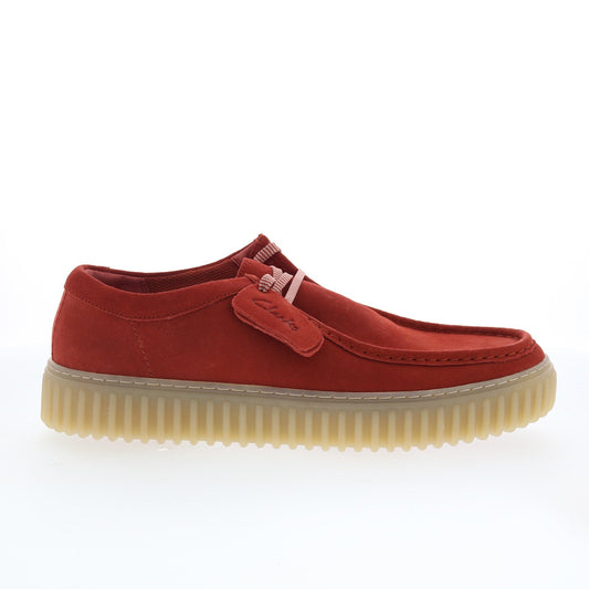 Clarks Torhill LO 26176218 Mens Red Suede Oxfords & Lace Ups Casual Shoes