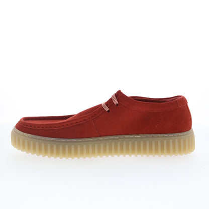 Clarks Torhill LO 26176218 Mens Red Suede Oxfords & Lace Ups Casual Shoes