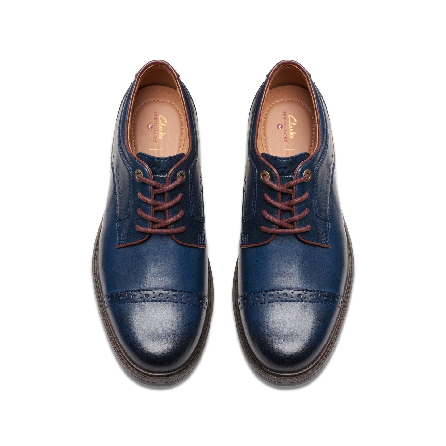 Clarks Un Shire Vibe Mens Blue Wide Oxfords & Lace Ups Cap Toe Shoes
