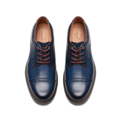 Clarks Un Shire Vibe Mens Blue Wide Oxfords & Lace Ups Cap Toe Shoes