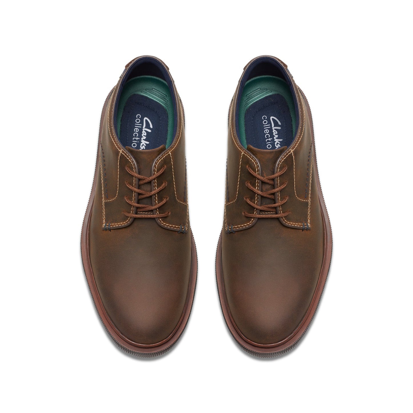 Clarks Burchill Derby 26176928 Mens Brown Oxfords & Lace Ups Plain Toe Shoes