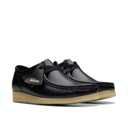 Clarks Wallabee 26181127 Mens Black Leather Oxfords & Lace Ups Casual Shoes