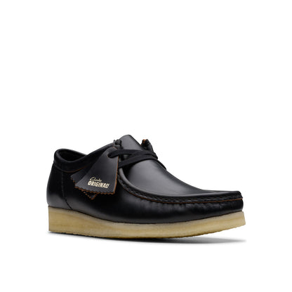 Clarks Wallabee 26181127 Mens Black Leather Oxfords & Lace Ups Casual Shoes