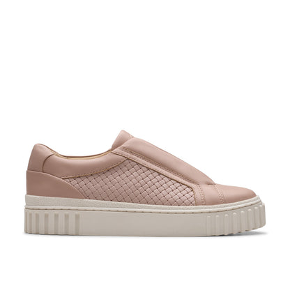 Clarks Mayhill Bay 26181206 Womens Pink Wide Lifestyle Sneakers Shoes