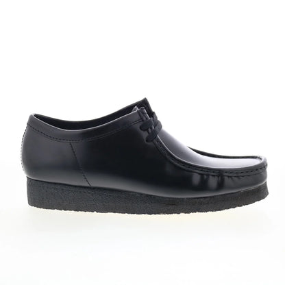 Clarks Wallabee 26183780 Mens Black Leather Oxfords & Lace Ups Casual Shoes