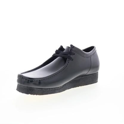 Clarks Wallabee 26183780 Mens Black Leather Oxfords & Lace Ups Casual Shoes